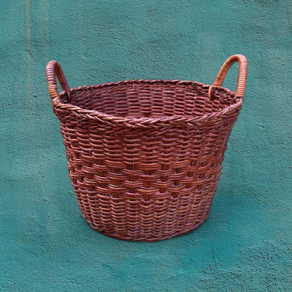 Brown Wicker Basket with Handles